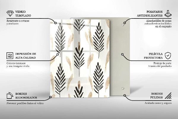 Skärbräda i glas Boho växter