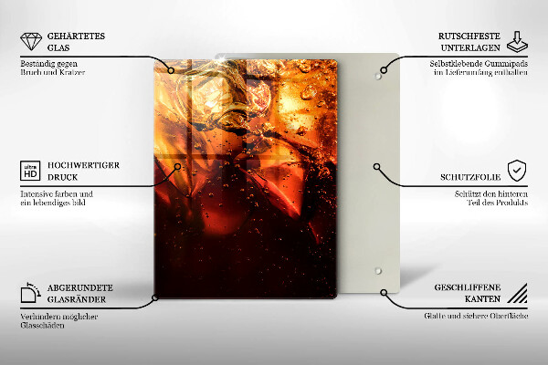 Skärbräda i glas Cola drink med is