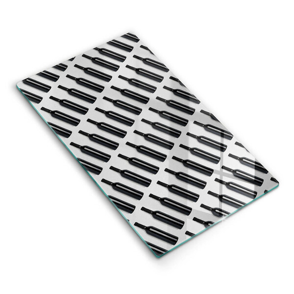 Skärbräda i glas Svarta vinflaskor