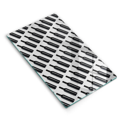 Skärbräda i glas Svarta vinflaskor