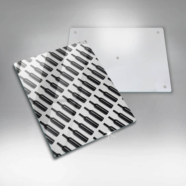 Skärbräda i glas Svarta vinflaskor