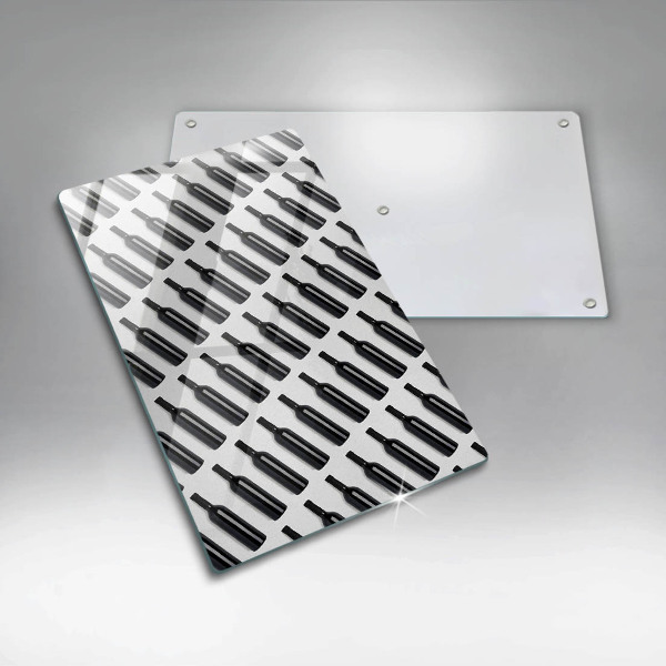 Skärbräda i glas Svarta vinflaskor