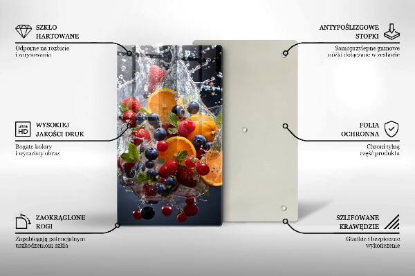 Skärbräda i glas Frukt i vatten