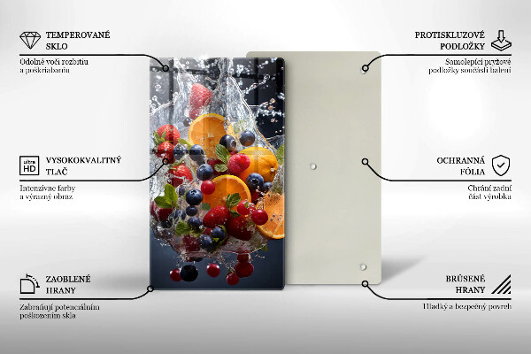 Skärbräda i glas Frukt i vatten