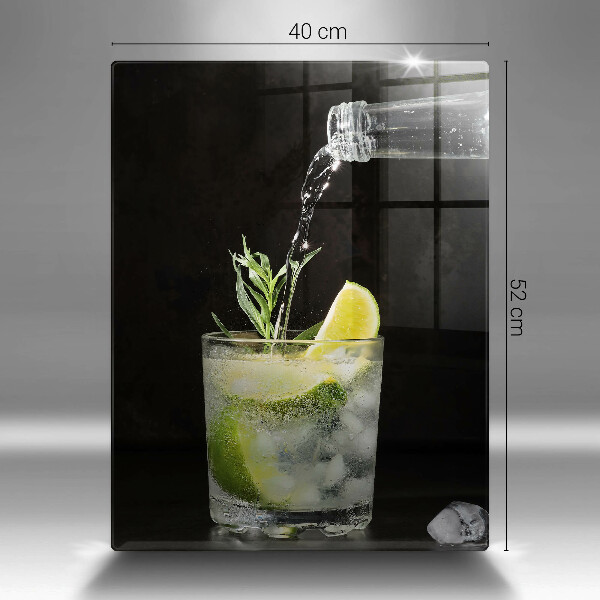 Skärbräda i glas Ett glas vatten