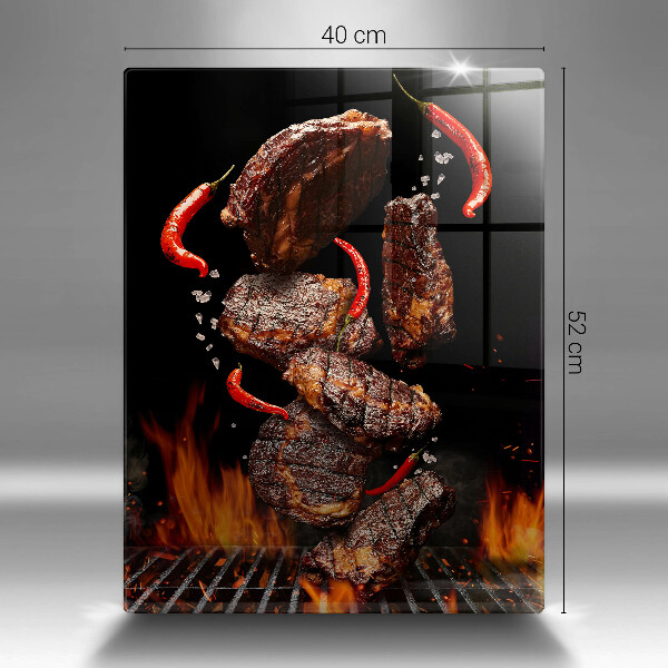 Skärbräda i glas Kött på grillen