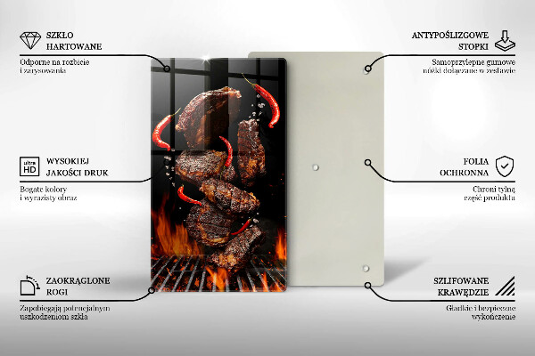 Skärbräda i glas Kött på grillen