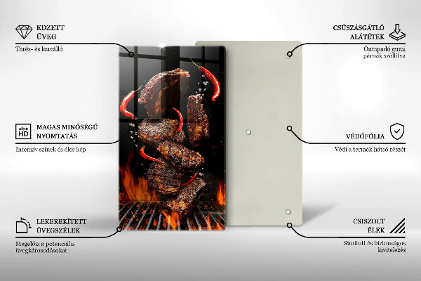 Skärbräda i glas Kött på grillen