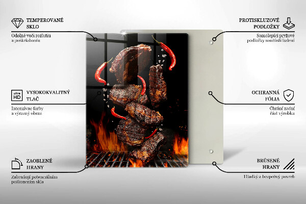 Skärbräda i glas Kött på grillen
