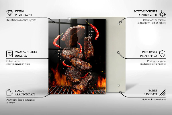 Skärbräda i glas Kött på grillen