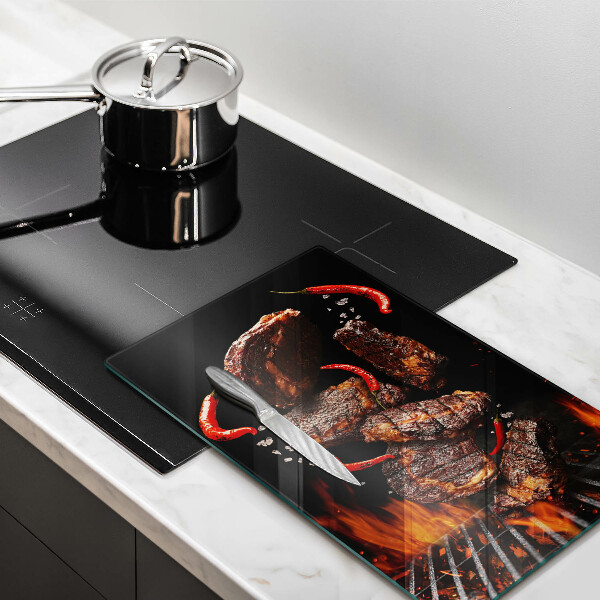 Skärbräda i glas Kött på grillen