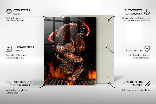Skärbräda i glas Kött på grillen