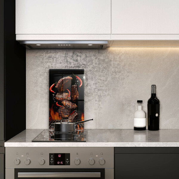 Skärbräda i glas Kött på grillen