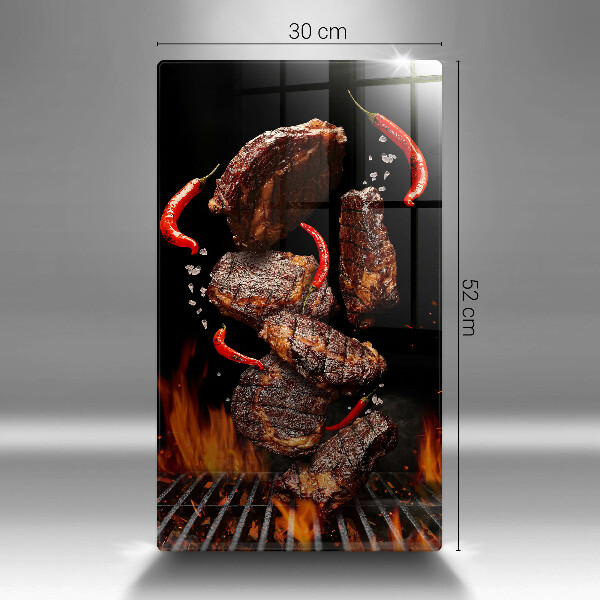 Skärbräda i glas Kött på grillen