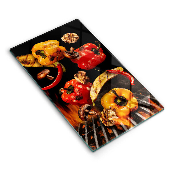 Skärbräda i glas Grillade grönsaker