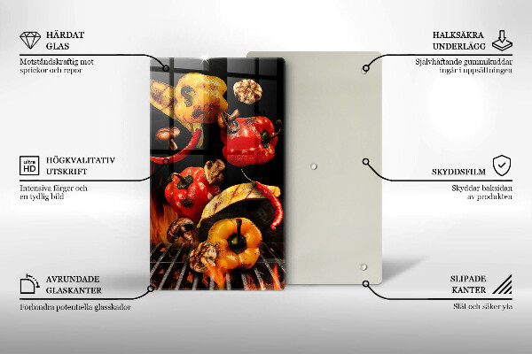 Skärbräda i glas Grillade grönsaker