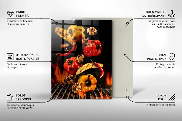 Skärbräda i glas Grillade grönsaker