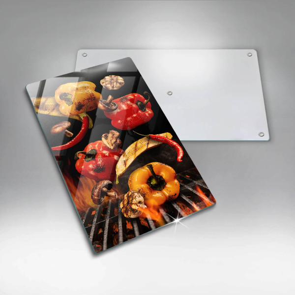 Skärbräda i glas Grillade grönsaker