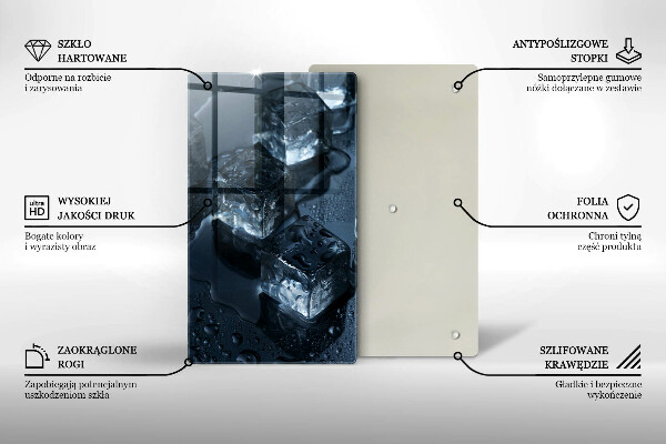 Skärbräda i glas Kalla isbitar