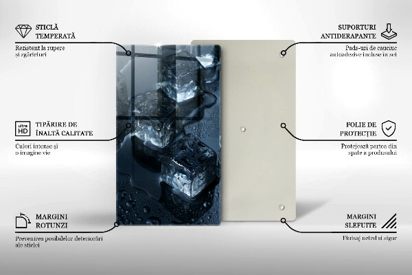 Skärbräda i glas Kalla isbitar