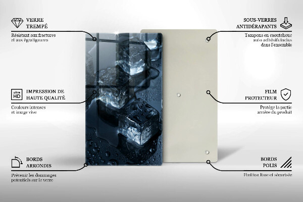 Skärbräda i glas Kalla isbitar