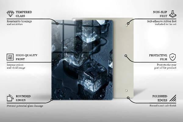 Skärbräda i glas Kalla isbitar