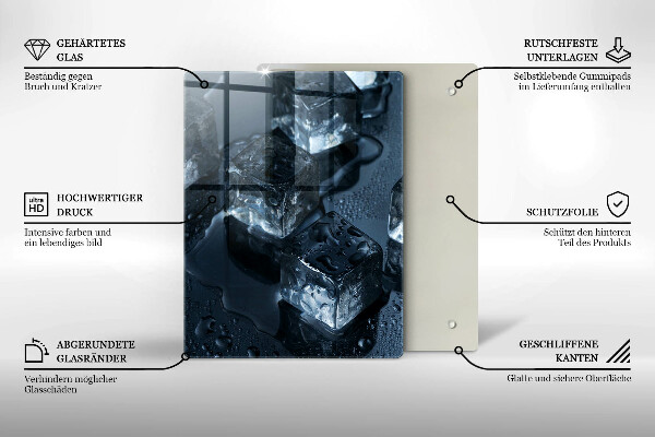 Skärbräda i glas Kalla isbitar