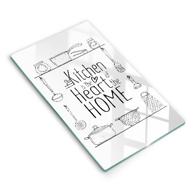 Skärbräda i glas Inskrift, mening