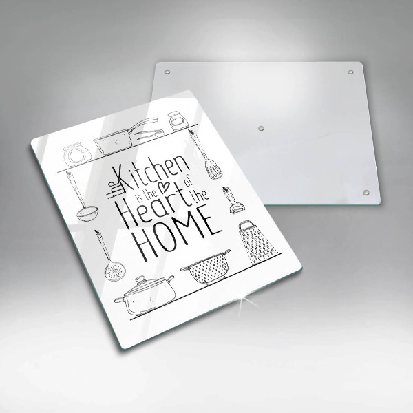 Skärbräda i glas Inskrift, mening