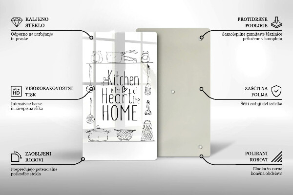 Skärbräda i glas Inskrift, mening