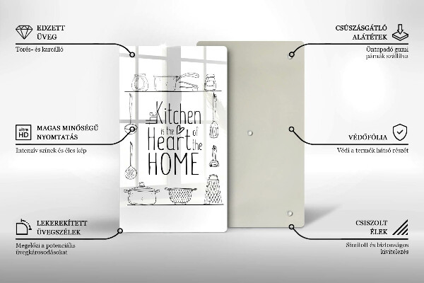 Skärbräda i glas Inskrift, mening