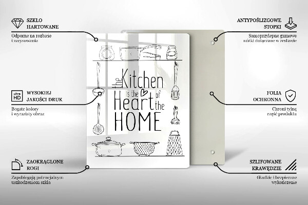 Skärbräda i glas Inskrift, mening