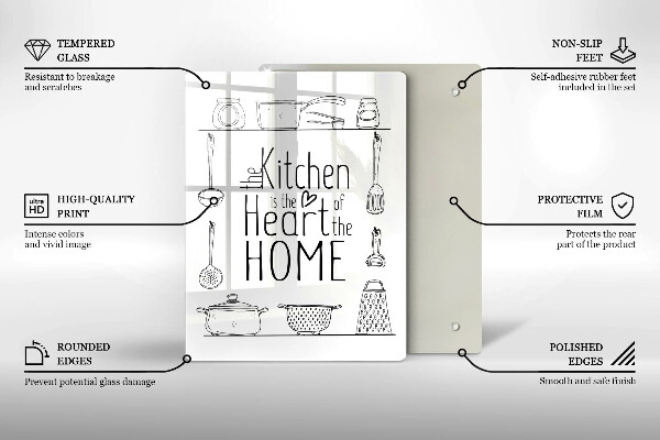 Skärbräda i glas Inskrift, mening