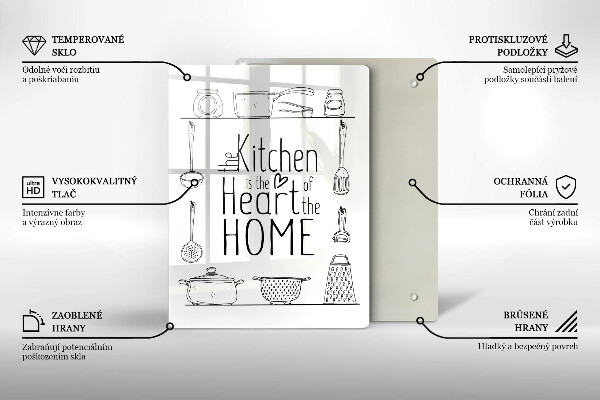 Skärbräda i glas Inskrift, mening