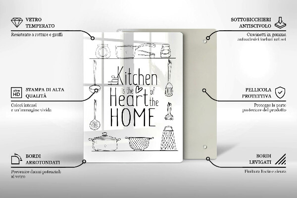 Skärbräda i glas Inskrift, mening