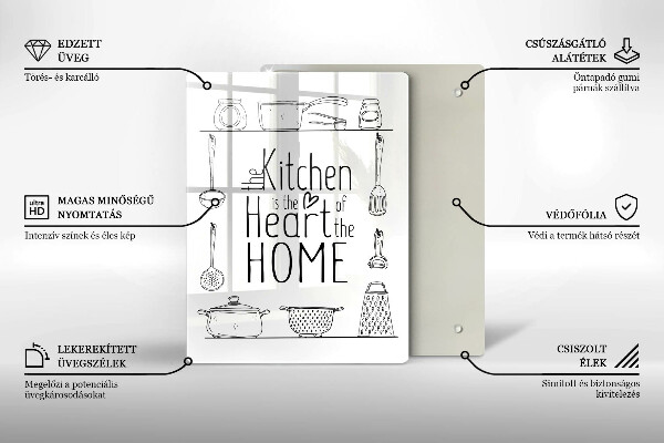 Skärbräda i glas Inskrift, mening