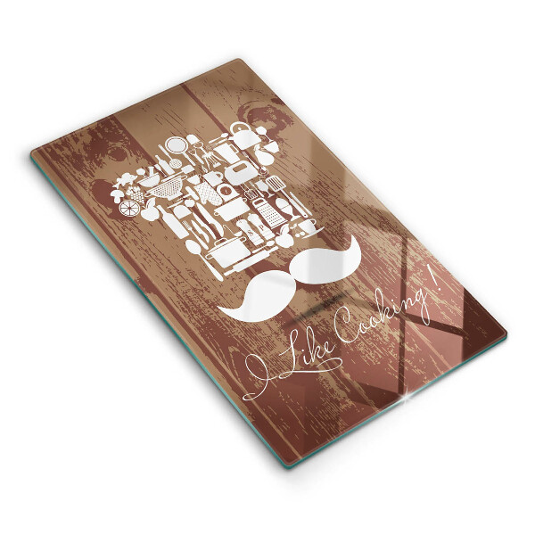 Skärbräda i glas Inskriptionen jag gillar att laga mat