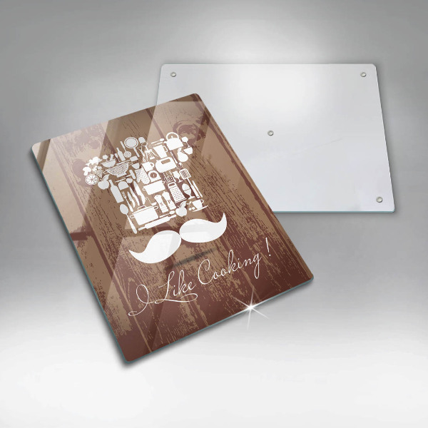 Skärbräda i glas Inskriptionen jag gillar att laga mat