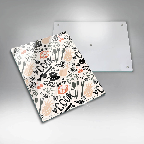 Skärbräda i glas Kökstema ritning