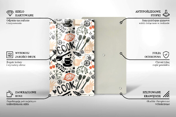 Skärbräda i glas Kökstema ritning