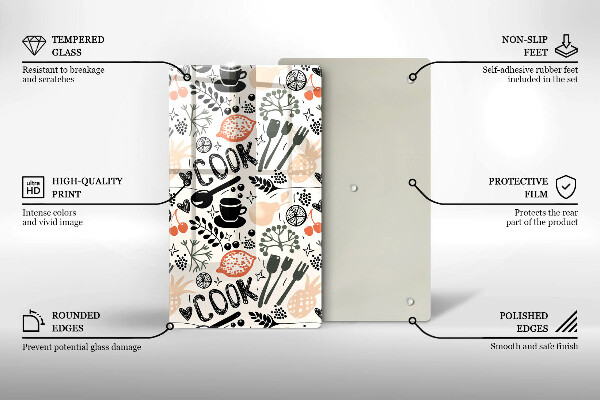 Skärbräda i glas Kökstema ritning