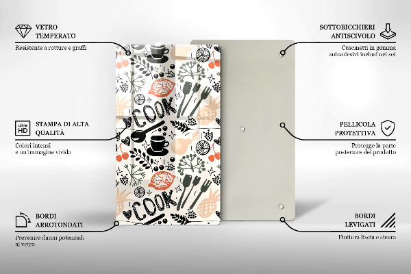 Skärbräda i glas Kökstema ritning