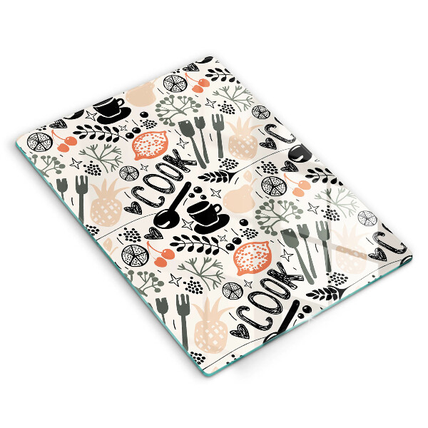 Skärbräda i glas Kökstema ritning