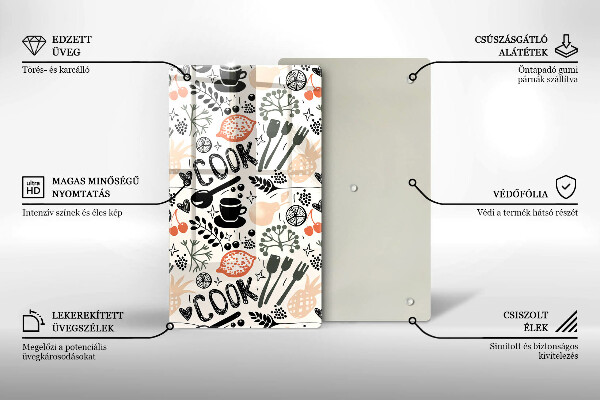 Skärbräda i glas Kökstema ritning