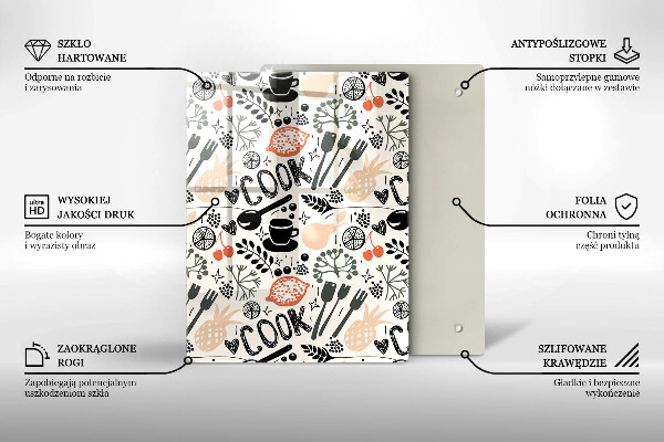 Skärbräda i glas Kökstema ritning