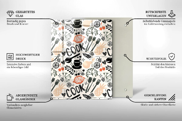 Skärbräda i glas Kökstema ritning