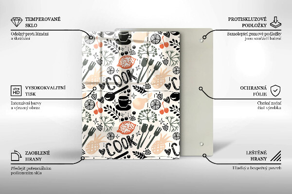 Skärbräda i glas Kökstema ritning