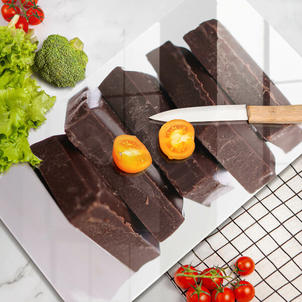 Skärbräda i glas Choklad i kuber