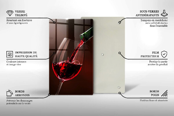 Skärbräda i glas Ett glas vin