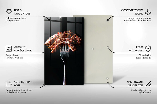 Skärbräda i glas Kött på gaffel